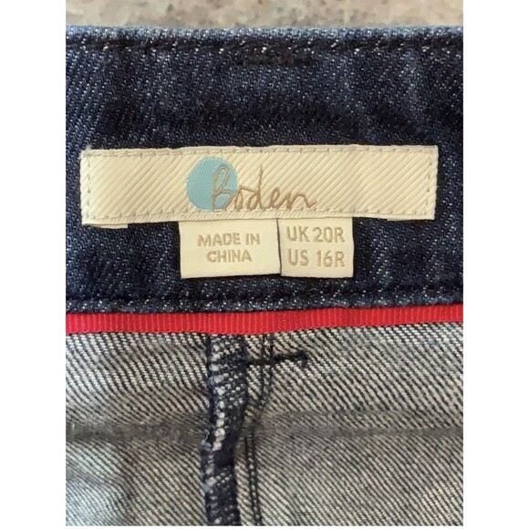 Boden Dark Wash Midi Denim Skirt Women's Size 16 US 20 UK Pockets Blue Jean - Picture 3 of 5